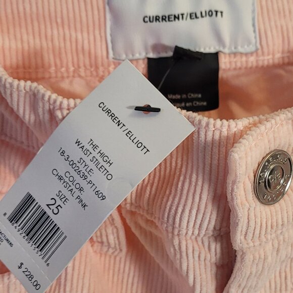 ✨NWT✨ Current/Elliot Corduroy High-Waisted Stiletto Jeans - Picture 5 of 11
